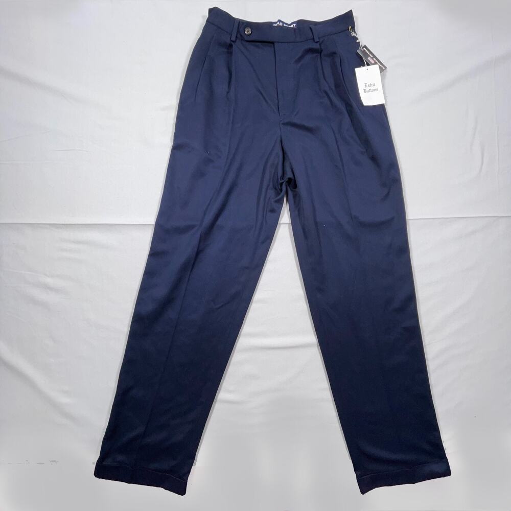 Vintage Polo Sport Ralph Lauren Pants Women 8 Pleated Relaxed Navy Blue 90s NWT
